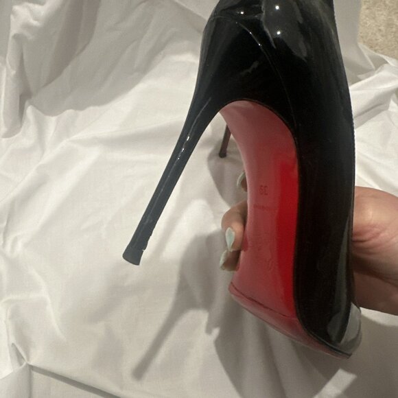 Christian Louboutin Black Patent Leather Heels - Picture 7 of 8